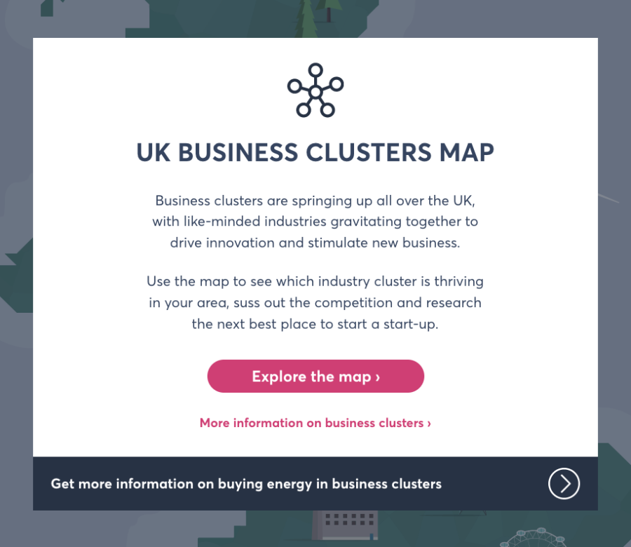 Opus Energy UK Business Clusters Map Intro Screen